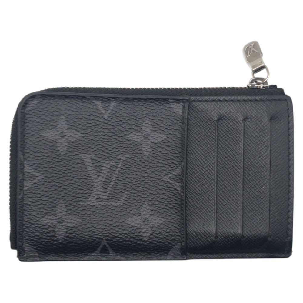 LOUIS VUITTON Bifold Wallet M81568 PVC Black SilverMetal Folding wallet Compact wallet Fragment case Monogram Eclipse hybrid wallet mens Used Authentic