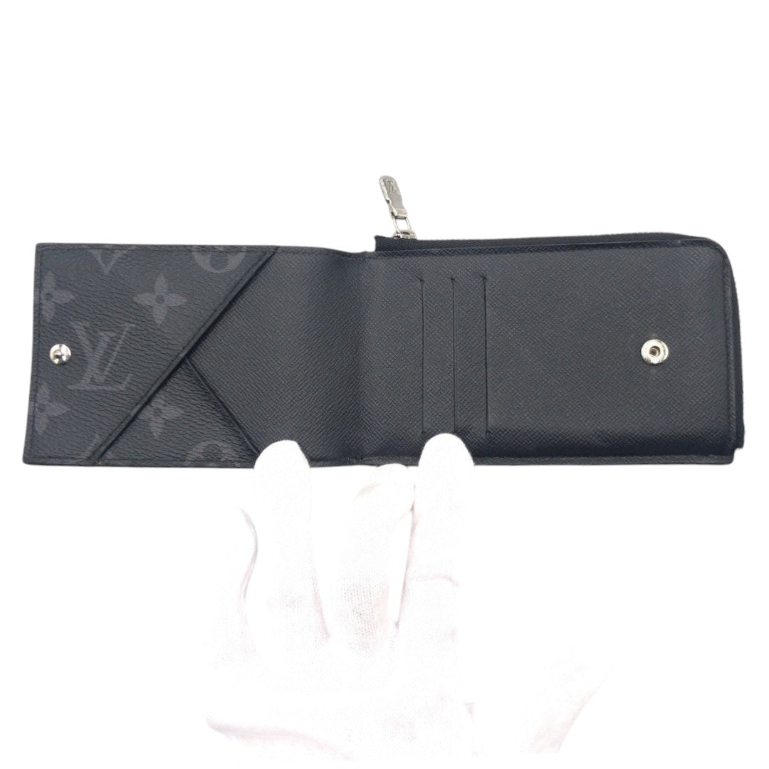 LOUIS VUITTON Bifold Wallet M81568 PVC Black SilverMetal Folding wallet Compact wallet Fragment case Monogram Eclipse hybrid wallet mens Used Authentic