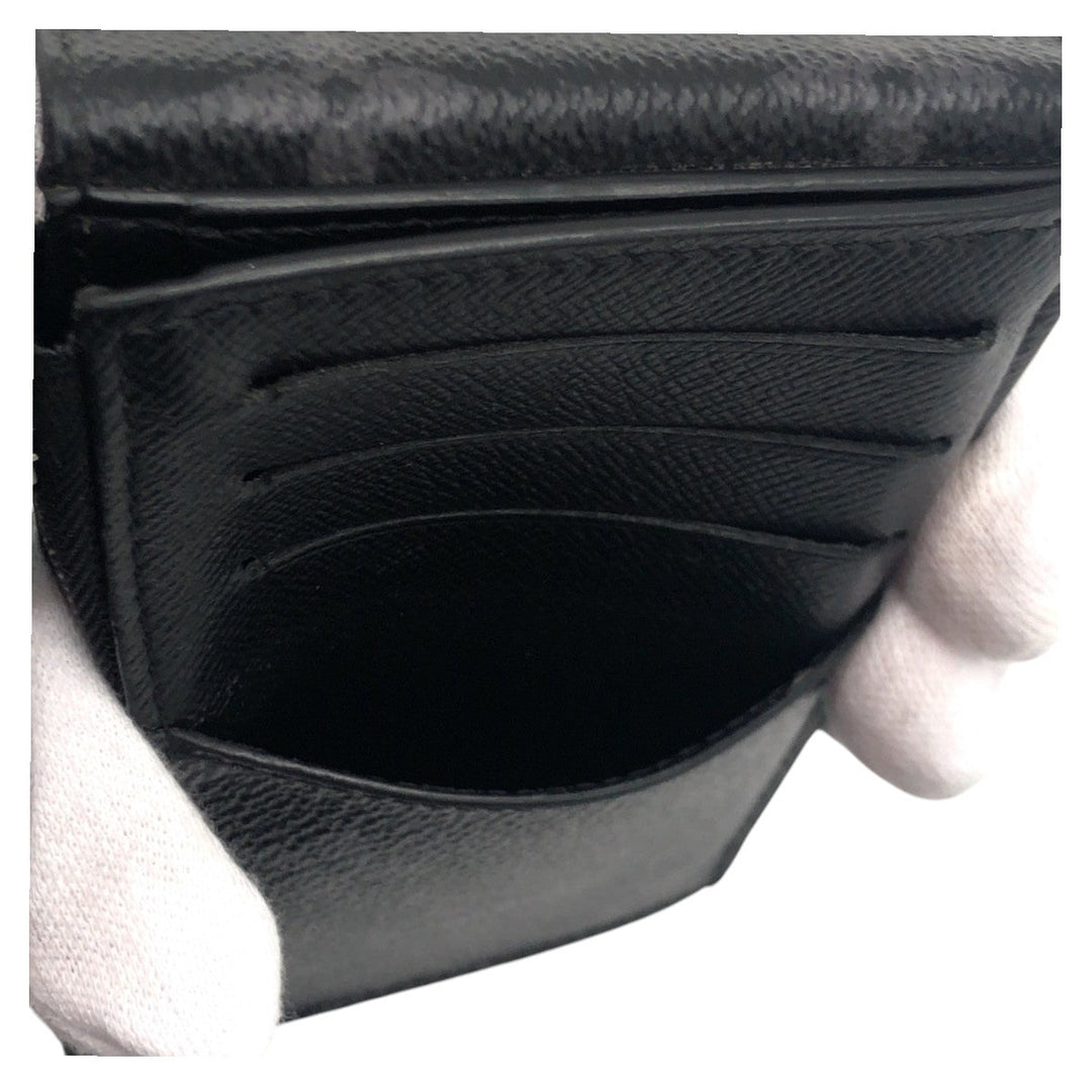 LOUIS VUITTON Bifold Wallet M81568 PVC Black SilverMetal Folding wallet Compact wallet Fragment case Monogram Eclipse hybrid wallet mens Used Authentic