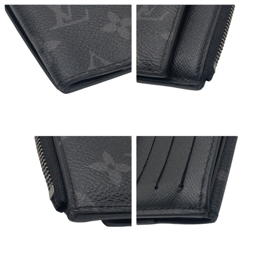 LOUIS VUITTON Bifold Wallet M81568 PVC Black SilverMetal Folding wallet Compact wallet Fragment case Monogram Eclipse hybrid wallet mens Used Authentic