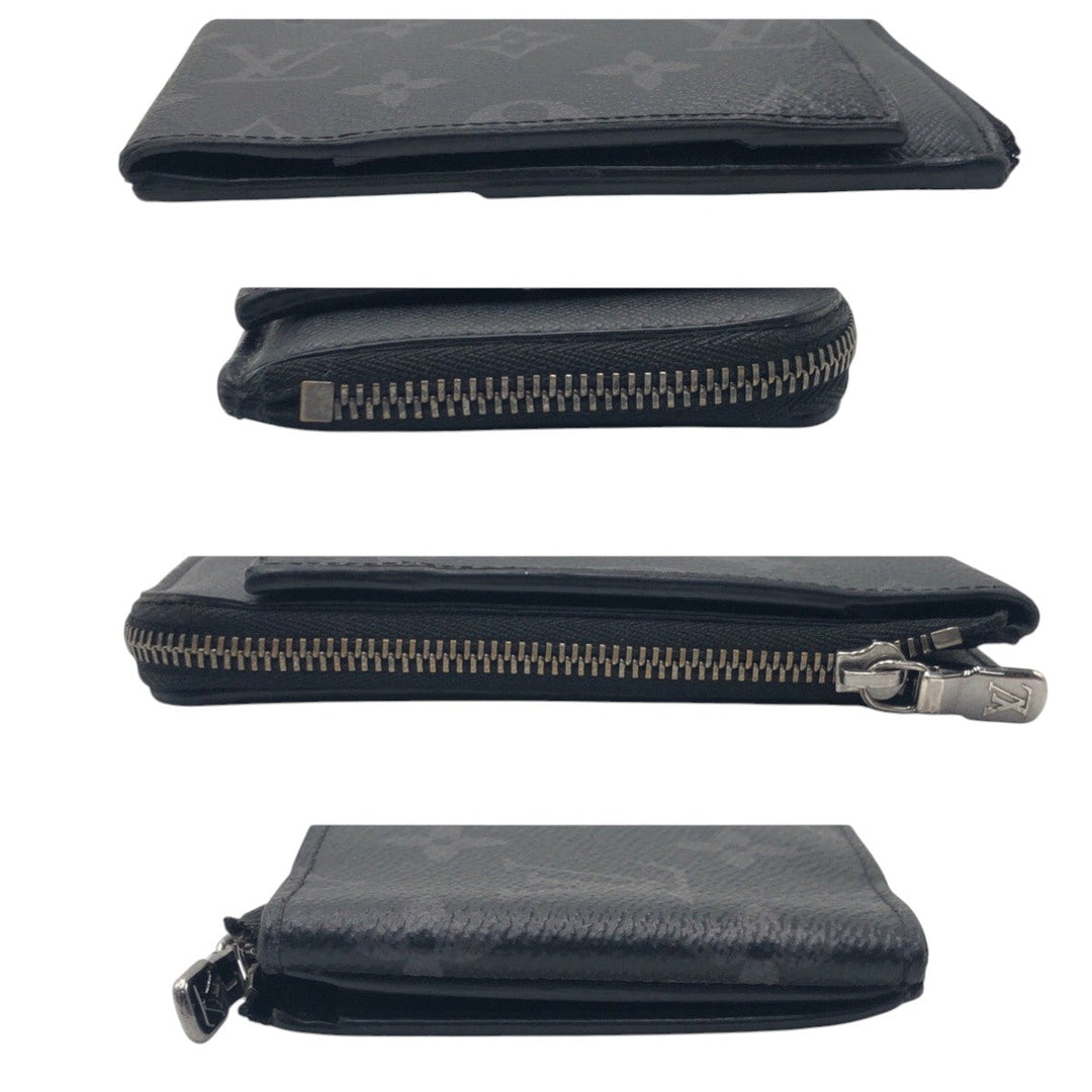 LOUIS VUITTON Bifold Wallet M81568 PVC Black SilverMetal Folding wallet Compact wallet Fragment case Monogram Eclipse hybrid wallet mens Used Authentic