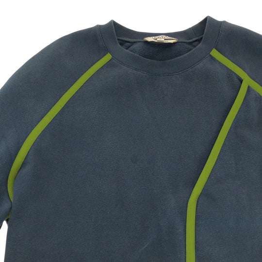 HERMES sweat cotton Dark Green Light Green Sweatshirts Trainers Goscolor mens M Used Authentic
