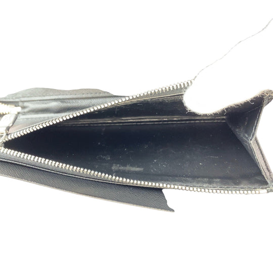 LOUIS VUITTON Long Wallet Purse M30652 Taiga Black SilverMetal Long Wallet Purse Taiga Organizer Atoll mens Used Authentic