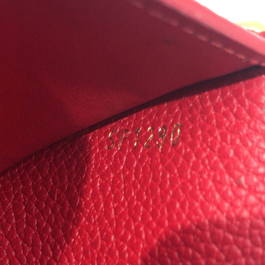 LOUIS VUITTON Tri-fold wallet M63701 PVC Red Scarlet Gold Folding wallet Compact wallet Monogram Unplant Portefeuille Victorine Women Used Authentic