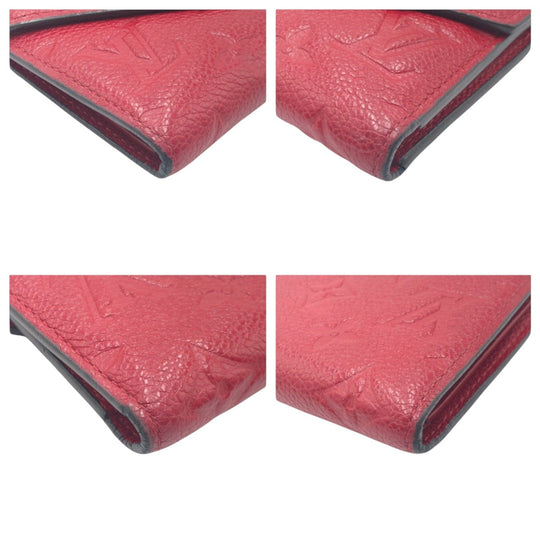 LOUIS VUITTON Tri-fold wallet M63701 PVC Red Scarlet Gold Folding wallet Compact wallet Monogram Unplant Portefeuille Victorine Women Used Authentic