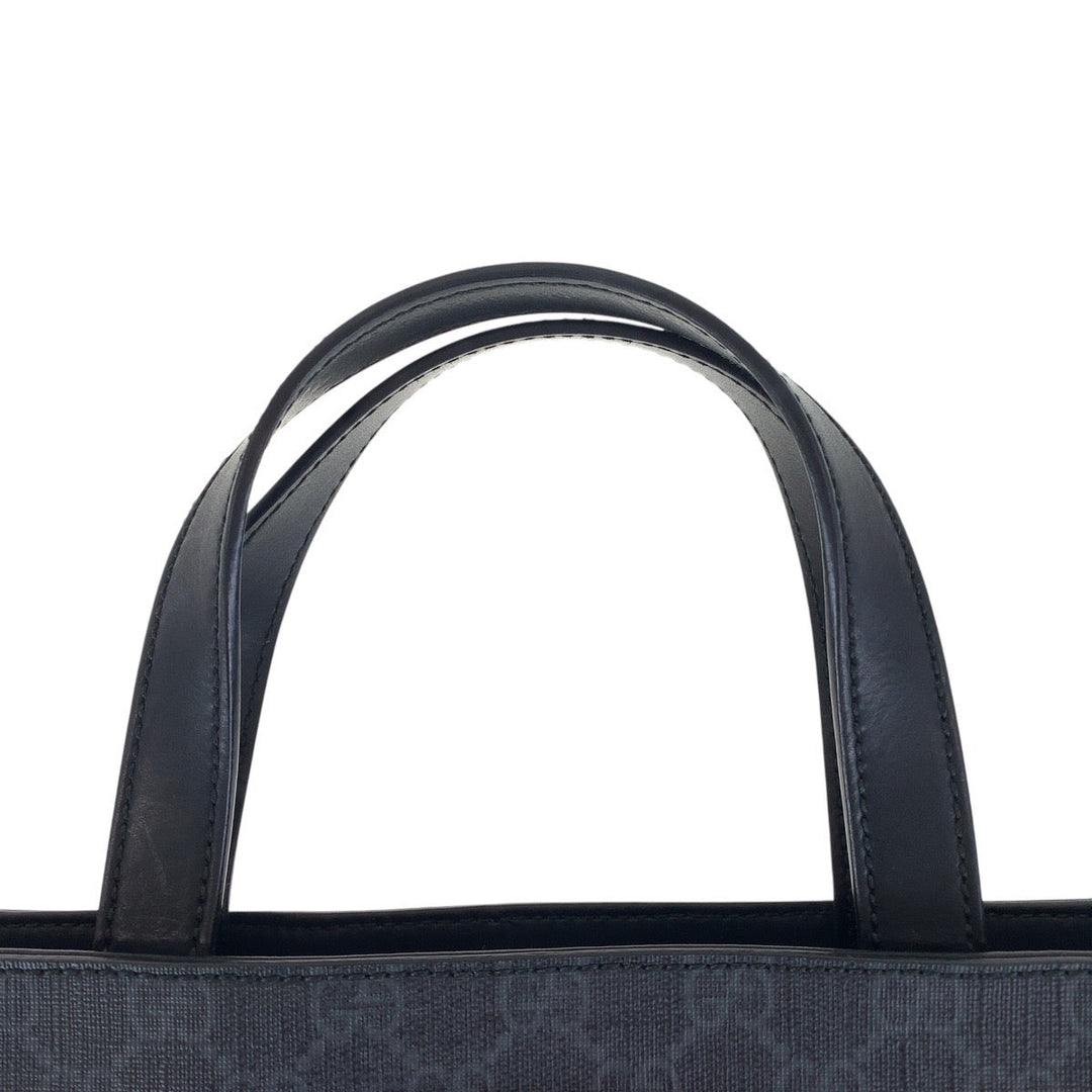 GUCCI Tote Bag 495559 GG Supreme canvas, leather Black Black Multicolor SilverMetal Tote Bag Shoulder Bag 2way Sherry Line Courier Emblem embroidery mens Used Authentic