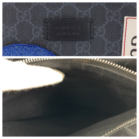 GUCCI Tote Bag 495559 GG Supreme canvas, leather Black Black Multicolor SilverMetal Tote Bag Shoulder Bag 2way Sherry Line Courier Emblem embroidery mens Used Authentic