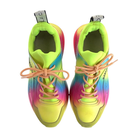 Stella McCartney sneakers Polyester, Rubber Multicolor Rainbow Yellow Women 39 Used Authentic