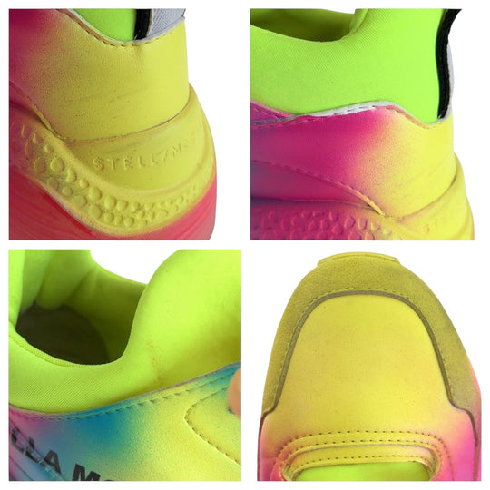 Stella McCartney sneakers Polyester, Rubber Multicolor Rainbow Yellow Women 39 Used Authentic