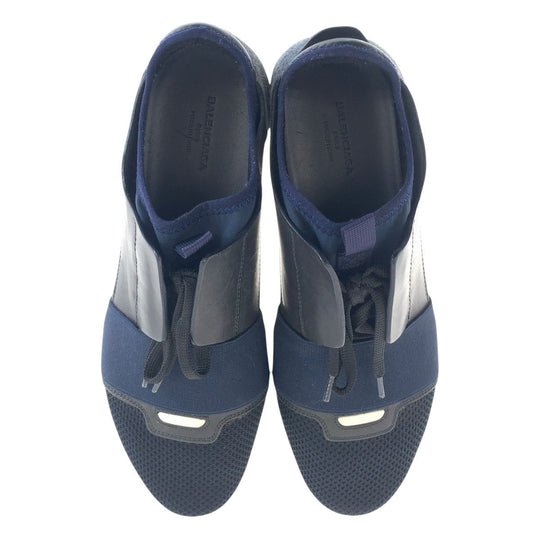 BALENCIAGA sneakers Leather, Nylon, Polyamide Navy black sneakers Women 40 Used Authentic