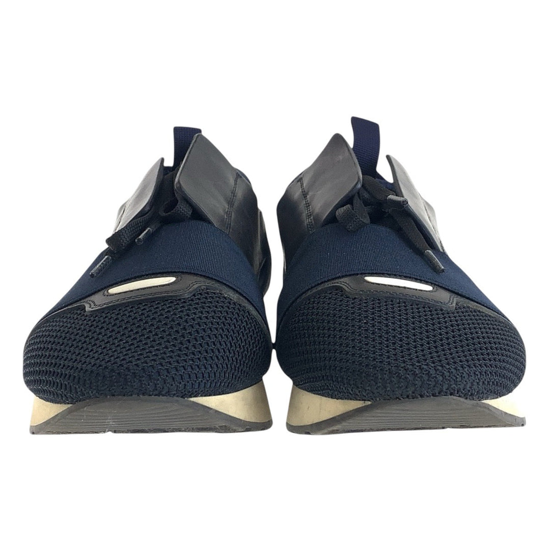 BALENCIAGA sneakers Leather, Nylon, Polyamide Navy black sneakers Women 40 Used Authentic