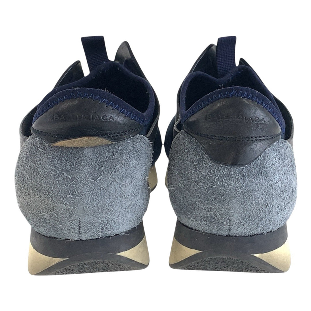 BALENCIAGA sneakers Leather, Nylon, Polyamide Navy black sneakers Women 40 Used Authentic