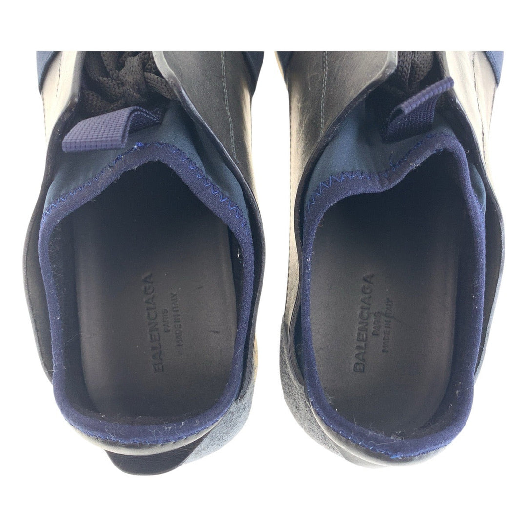 BALENCIAGA sneakers Leather, Nylon, Polyamide Navy black sneakers Women 40 Used Authentic