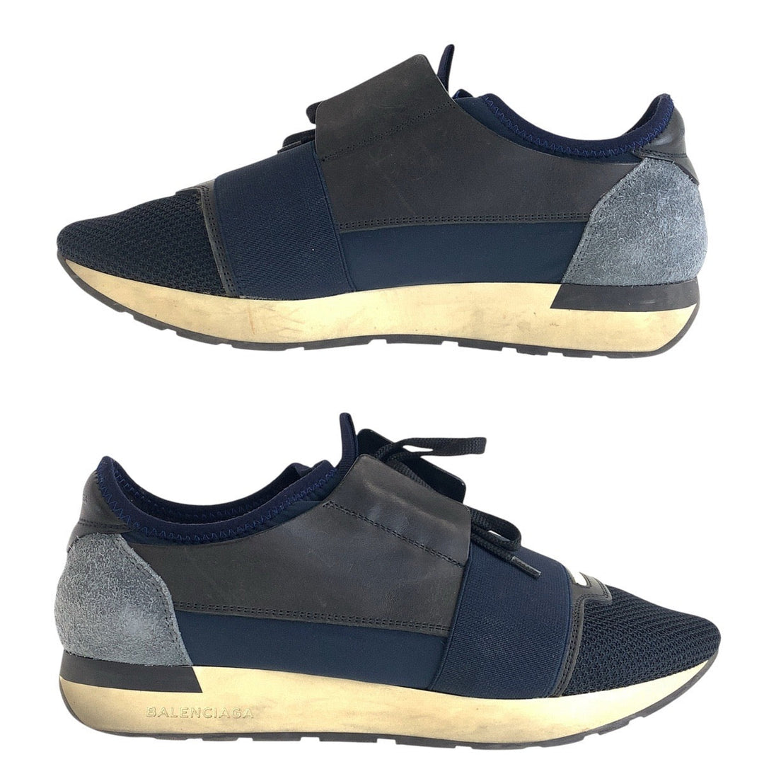 BALENCIAGA sneakers Leather, Nylon, Polyamide Navy black sneakers Women 40 Used Authentic