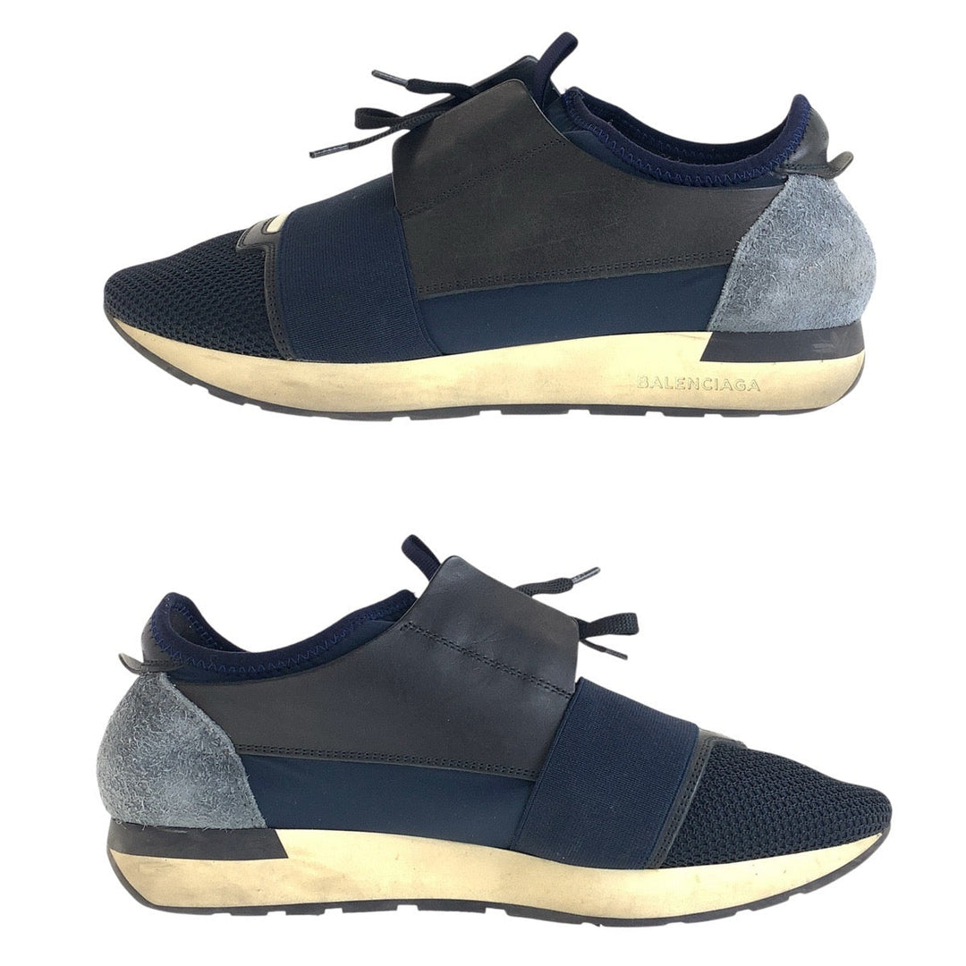 BALENCIAGA sneakers Leather, Nylon, Polyamide Navy black sneakers Women 40 Used Authentic
