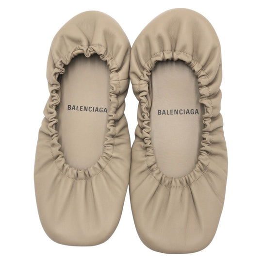 BALENCIAGA Ballet shoes leather beige Ballet shoes flat shoes Women 37in Used Authentic
