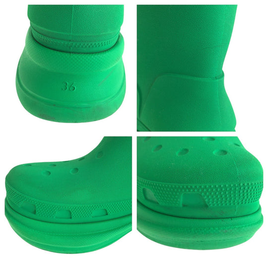 BALENCIAGA boots rubber green boots Crocs collaboration Women 36 Used Authentic