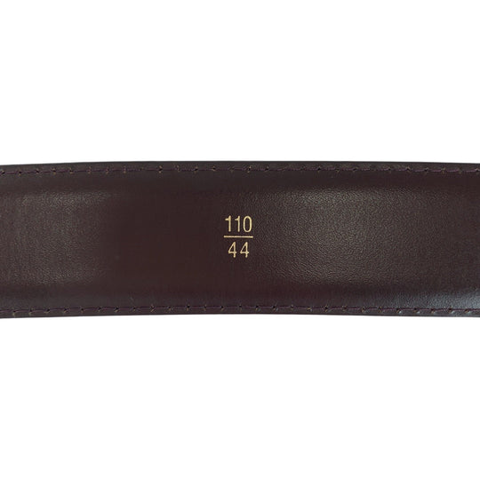 LOUIS VUITTON belt M6843 leather Purple SilverMetal Taiga Saintur Classic mens 44 Used Authentic