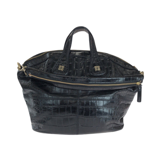 Givenchy Shoulder Bag SI0170 leather Black GoldMetal Shoulder Bag Handbag 2way Nightingale Embossing Women Used Authentic