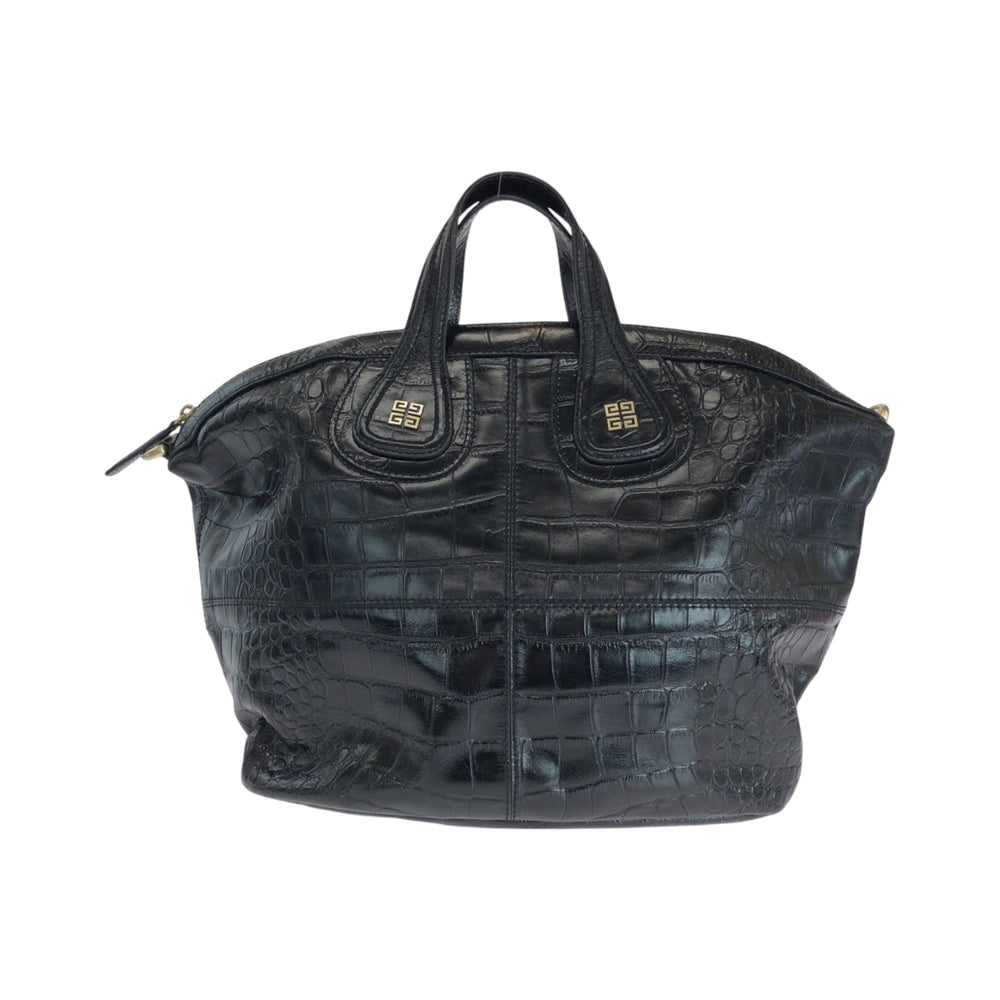Givenchy Shoulder Bag SI0170 leather Black GoldMetal Shoulder Bag Handbag 2way Nightingale Embossing Women Used Authentic