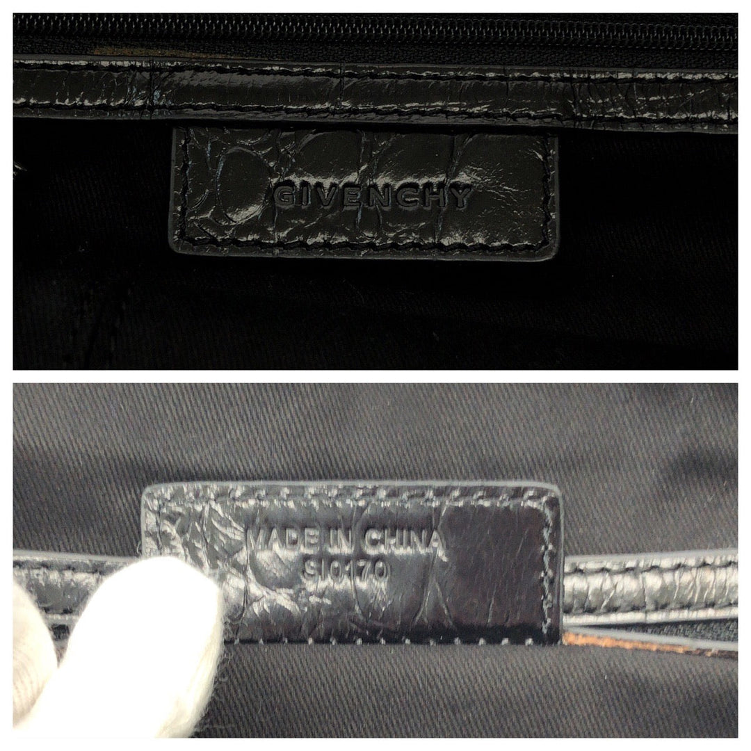 Givenchy Shoulder Bag SI0170 leather Black GoldMetal Shoulder Bag Handbag 2way Nightingale Embossing Women Used Authentic