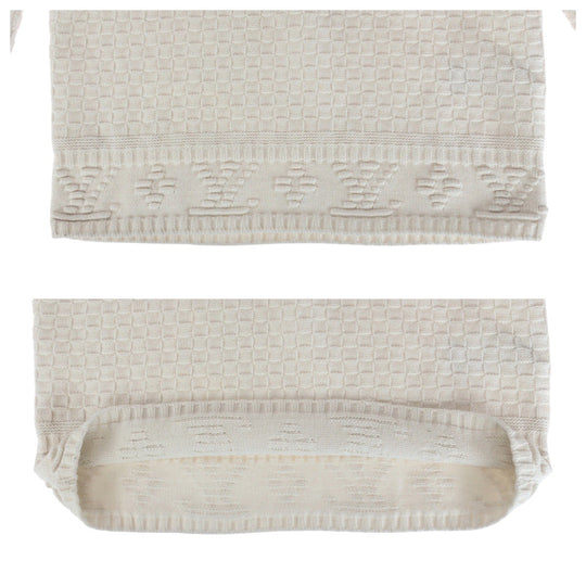 LOUIS VUITTON knit Nylon, Rayon, Wool white Knit sweater Damier mens S Used Authentic