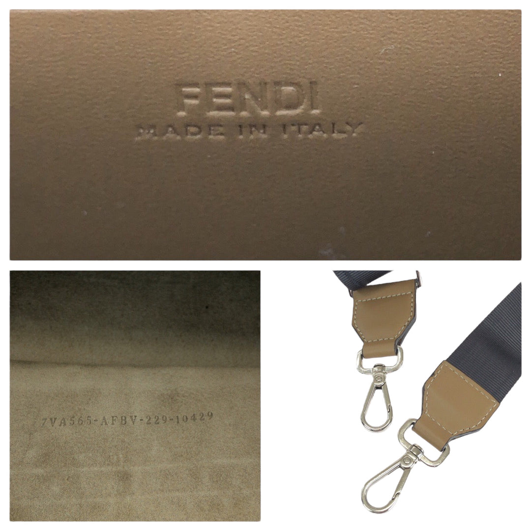 FENDI Shoulder Bag 9VA565 AEBV Canvas, Leather Brown Silver Metal Shoulder Bag Handbag 2way Zucca Soft Trunk Bucket Women Used Authentic