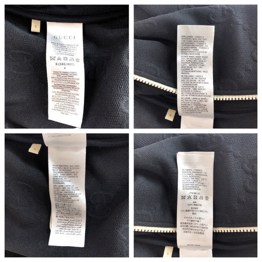 GUCCI Hoodie 661783 XJDEM polyester black Hoodie Zip Hoodie GG pattern Women S Used Authentic
