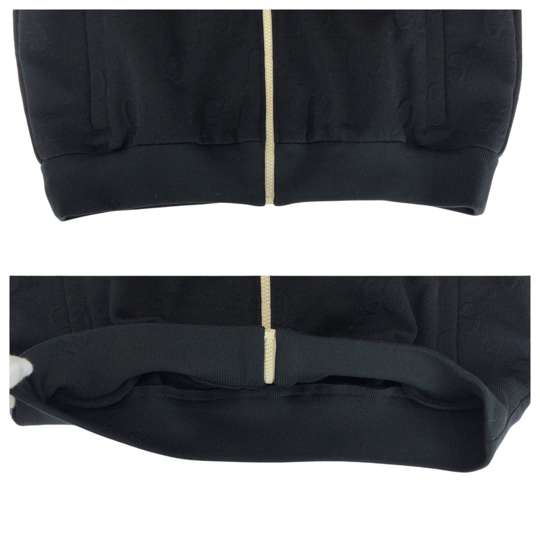 GUCCI Hoodie 661783 XJDEM polyester black Hoodie Zip Hoodie GG pattern Women S Used Authentic
