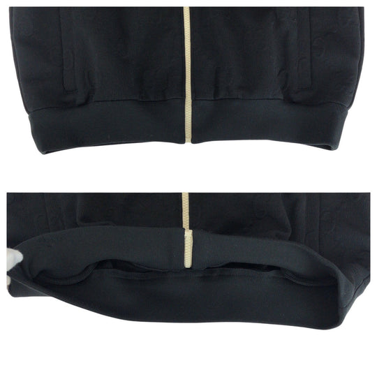 GUCCI Hoodie 661783 XJDEM polyester black Hoodie Zip Hoodie GG pattern Women S Used Authentic