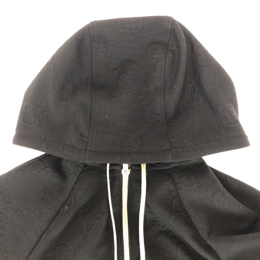 GUCCI Hoodie 661783 XJDEM polyester black Hoodie Zip Hoodie GG pattern Women S Used Authentic