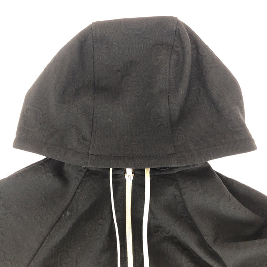 GUCCI Hoodie 661783 XJDEM polyester black Hoodie Zip Hoodie GG pattern Women S Used Authentic