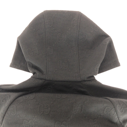 GUCCI Hoodie 661783 XJDEM polyester black Hoodie Zip Hoodie GG pattern Women S Used Authentic