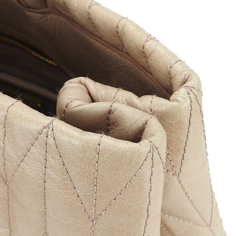 Miu Miu Handbag RN1096 leather beige Women Used Authentic