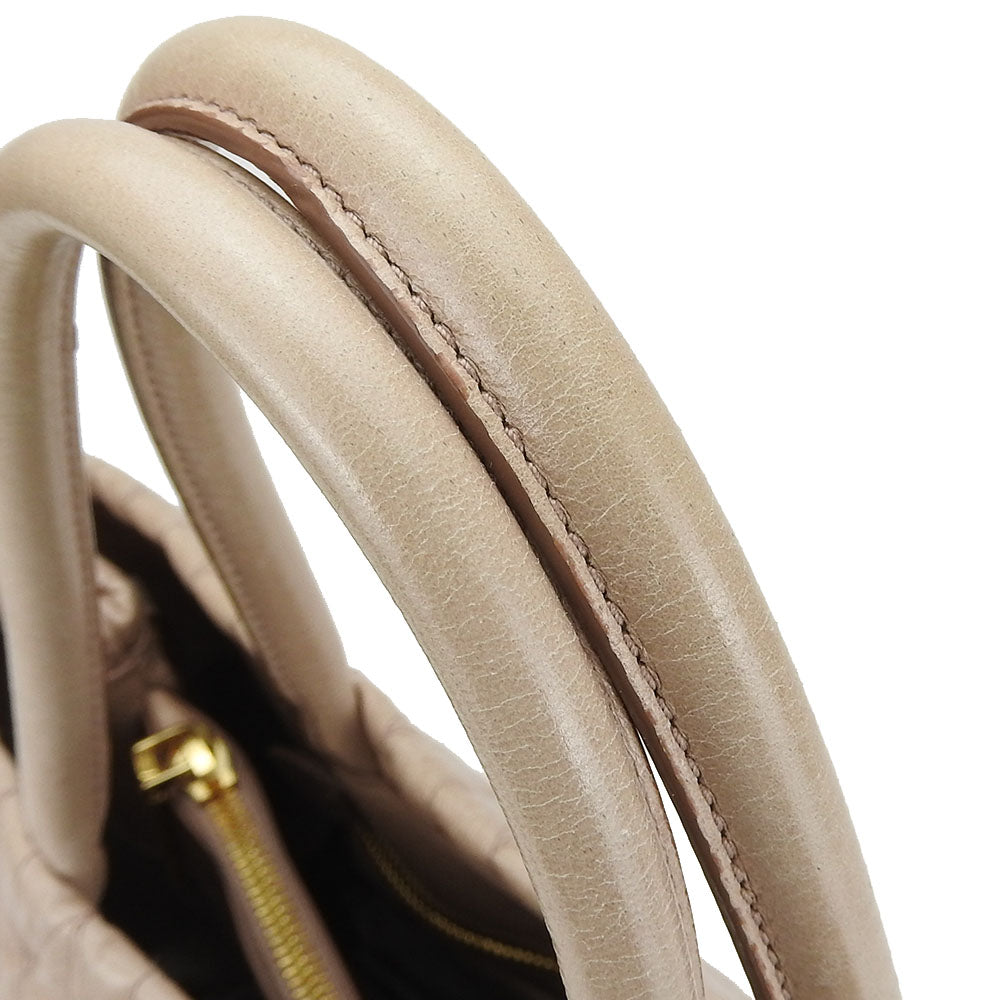 Miu Miu Handbag RN1096 leather beige Women Used Authentic