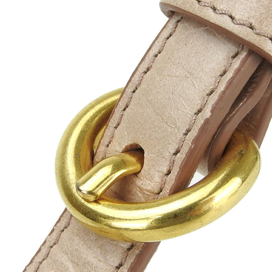 Miu Miu Handbag RN1096 leather beige Women Used Authentic
