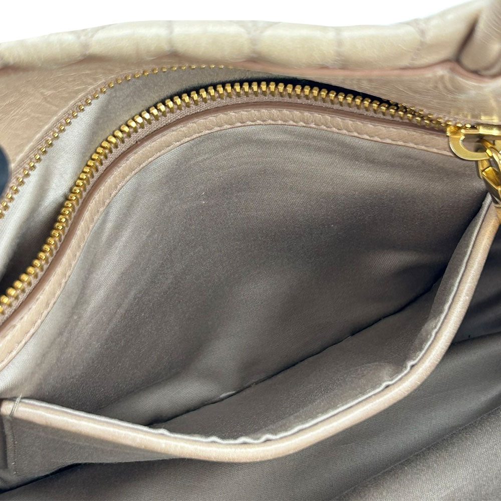 Miu Miu Handbag RN1096 leather beige Women Used Authentic
