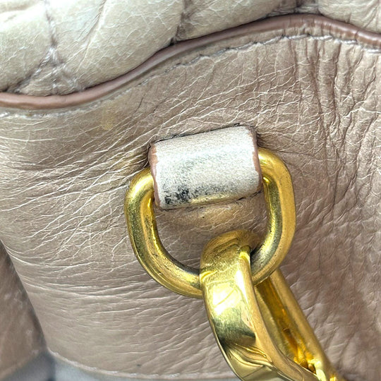 Miu Miu Handbag RN1096 leather beige Women Used Authentic