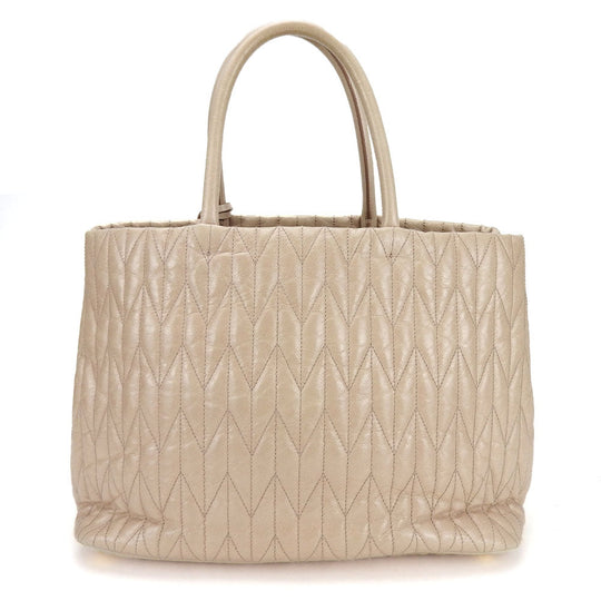 Miu Miu Handbag RN1096 leather beige Women Used Authentic