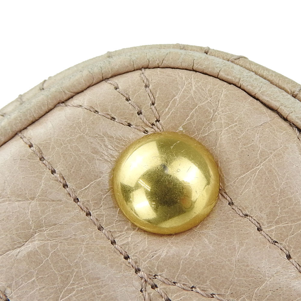 Miu Miu Handbag RN1096 leather beige Women Used Authentic