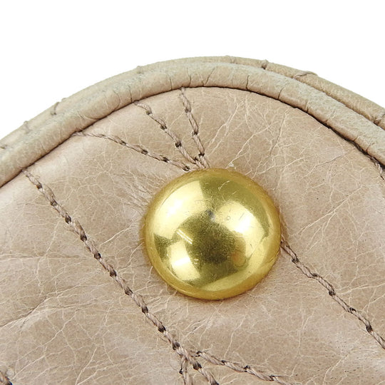 Miu Miu Handbag RN1096 leather beige Women Used Authentic
