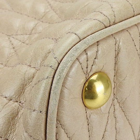 Miu Miu Handbag RN1096 leather beige Women Used Authentic