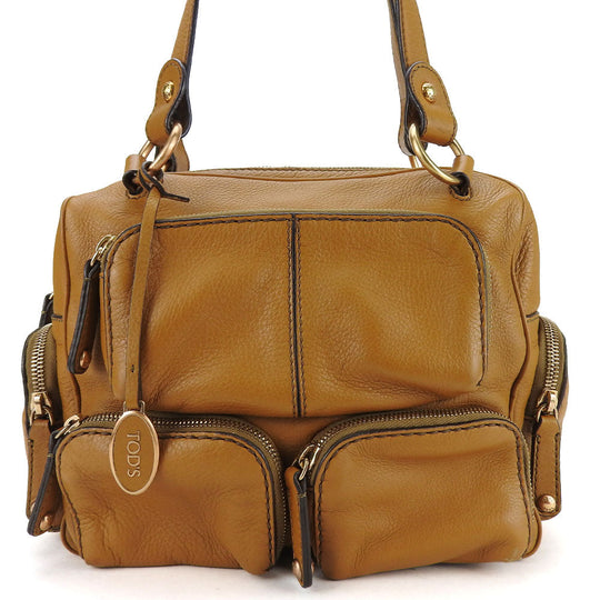TOD�fS Handbag leather Brown Women Used Authentic