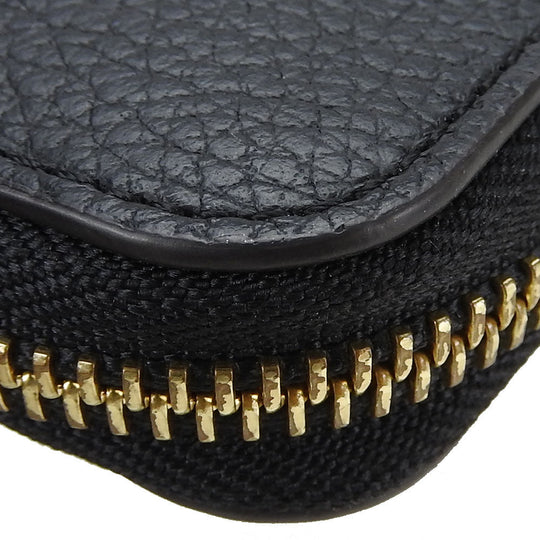 Furla Long Wallet Purse leather black Women Used Authentic