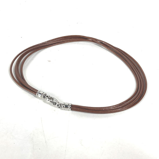 BVLGARI choker leather Brown Necklace 5-row choker unisex(Unisex) Used Authentic