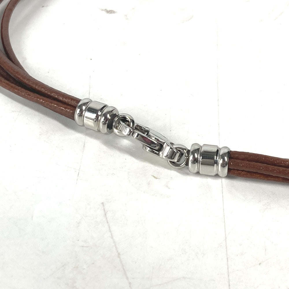 BVLGARI choker leather Brown Necklace 5-row choker unisex(Unisex) Used Authentic