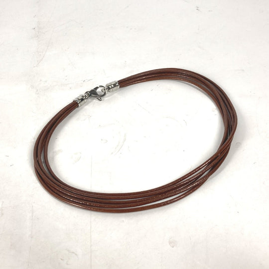 BVLGARI choker leather Brown Necklace 5-row choker unisex(Unisex) Used Authentic