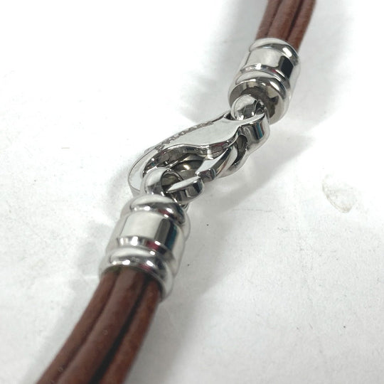 BVLGARI choker leather Brown Necklace 5-row choker unisex(Unisex) Used Authentic