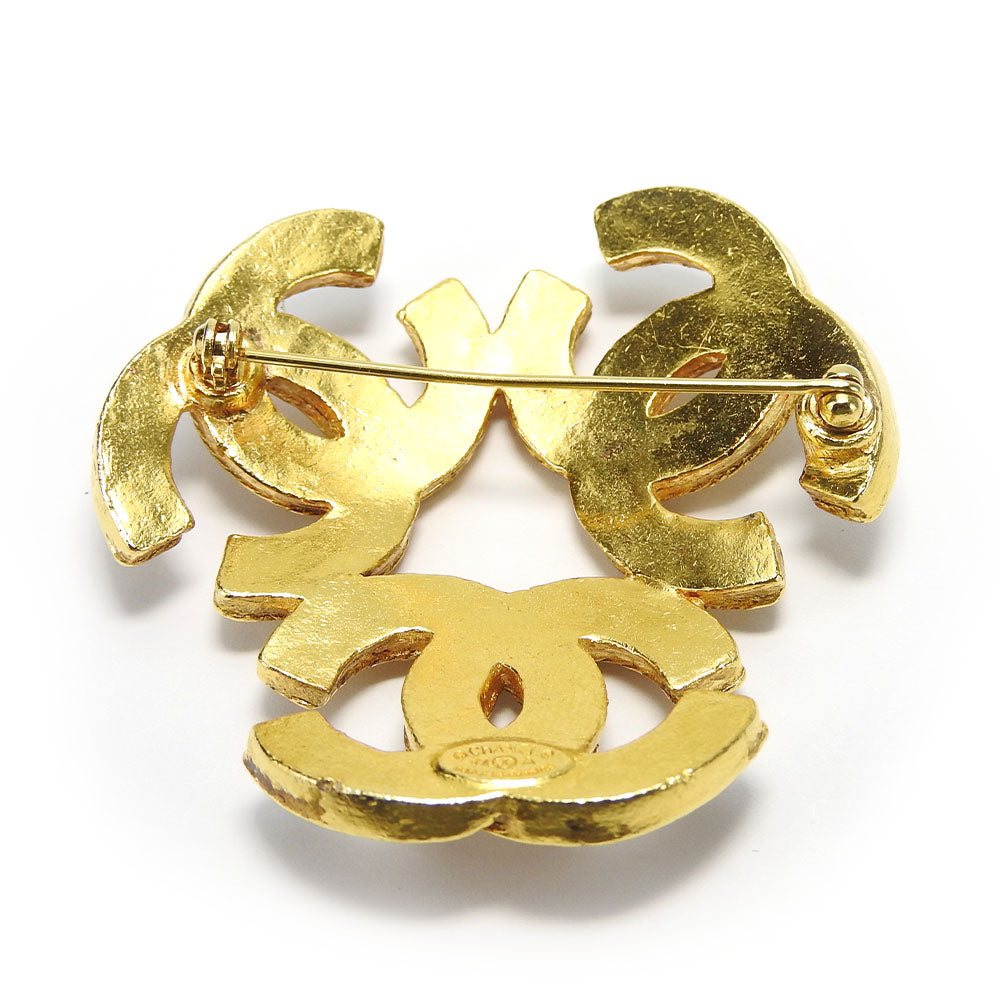 CHANEL Brooch metal gold Women Used Authentic