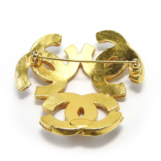 CHANEL Brooch metal gold Women Used Authentic